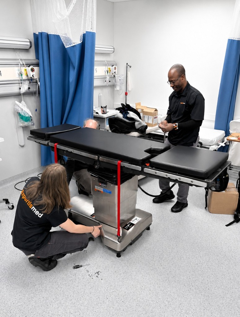 On-site service of a hospital bed