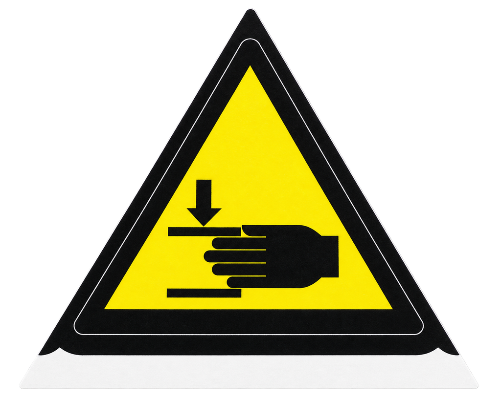 LABEL,WARNING:CRUSHING OF HAND