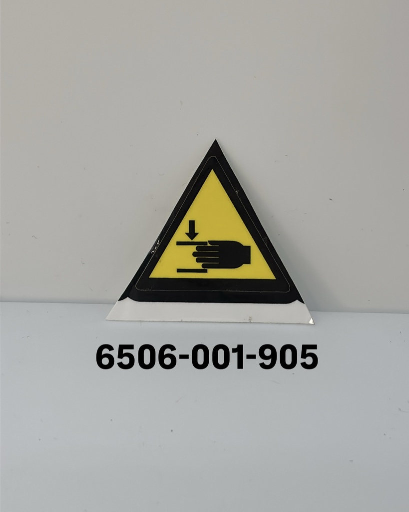 LABEL,WARNING:CRUSHING OF HAND