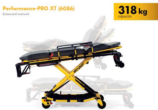 Stryker manuel performance pro xt stretcher 6086
