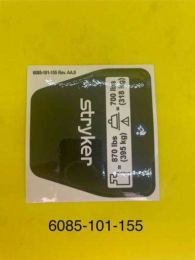 [6085-101-155] LABEL, WEIGHT CAPACITY