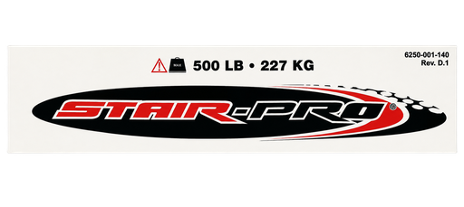 [6250-001-140] 500LB STAIR PRO LABEL