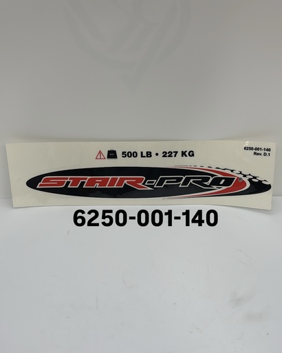 [6250-001-140] 500LB STAIR PRO LABEL